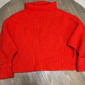 Red Anthropologie sweater